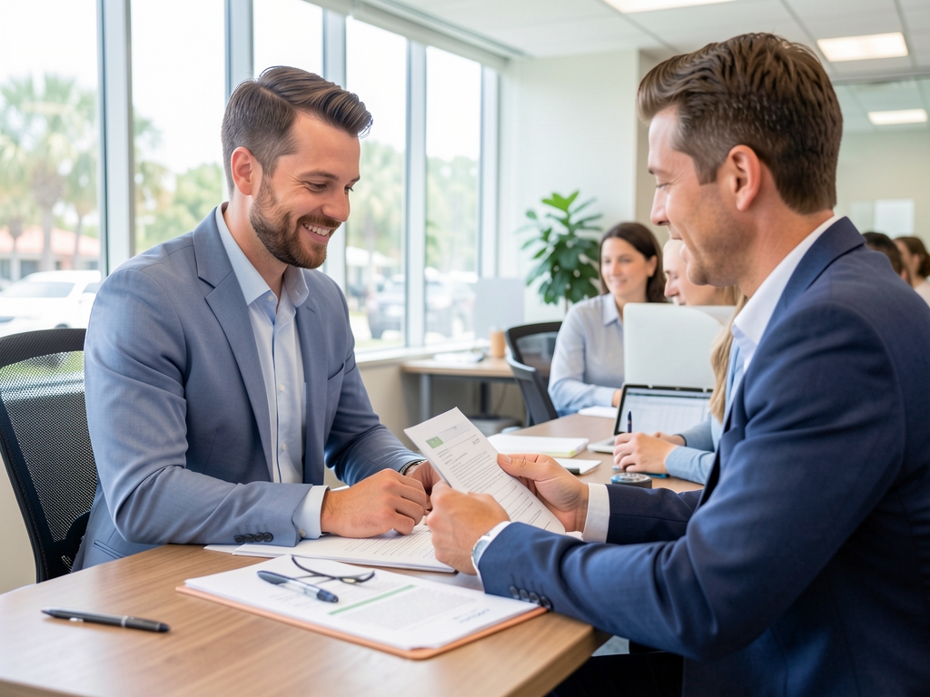 Business owner reviewing an MSP proposal in Tampa Bay, in a small business office in Tampa, Florida